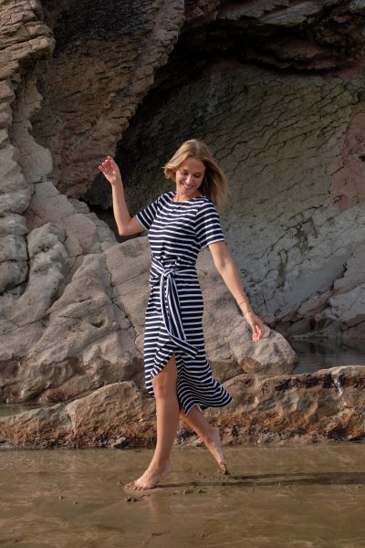 Flamisse striped flowing maxi dress