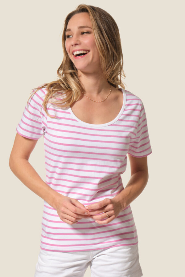 Tee-shirt rayé col rond Barcelone