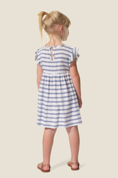 Girl's dress with striped ruffle sleeves Lapaze