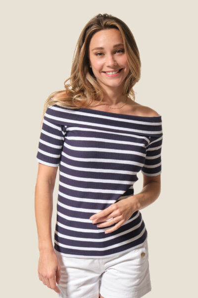 Tee-shirt rayé col bateau Ofela