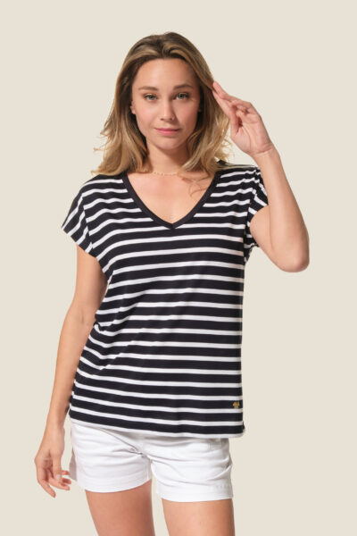 Tee-shirt fluide rayé Wenpi