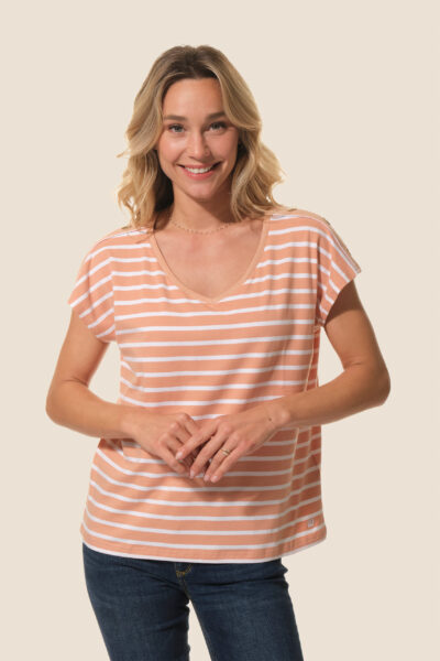 Tee-shirt rayé manches courtes rayé pour femme Hublot Mode Marine