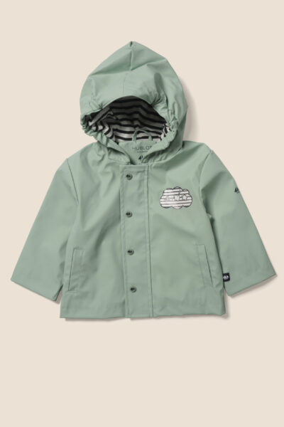 Ciré imperméable bébé à capuche, iconique du vestiaire marin