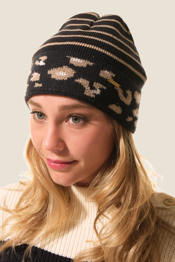Bonnet jacquard léopard Cuoco