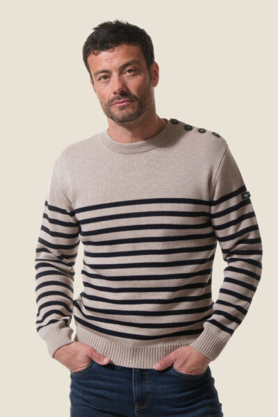 Pull homme rayé col rond Manuel
