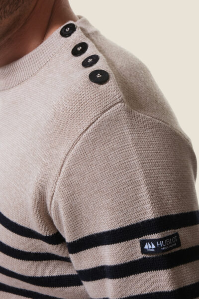 Pull homme rayé col rond Manuel