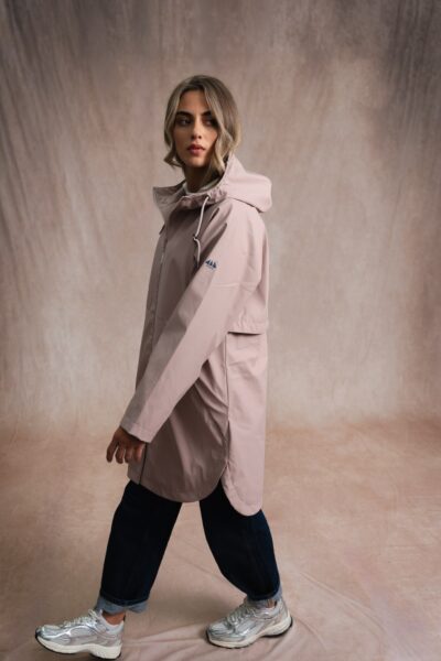 Ciré femme long zippé à capuche, coutures étanches, doublé polaire, Libona