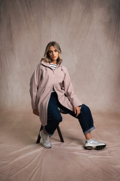 Ciré femme long zippé à capuche, coutures étanches, doublé polaire, Libona