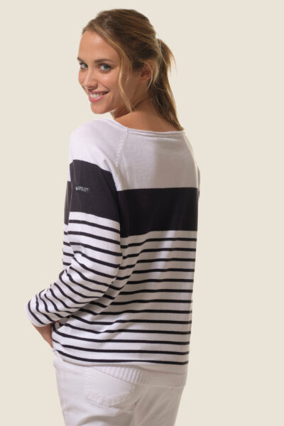Pull femme col rond Orchidée