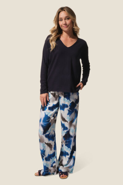 Pull en maille femme col V uni, Marise