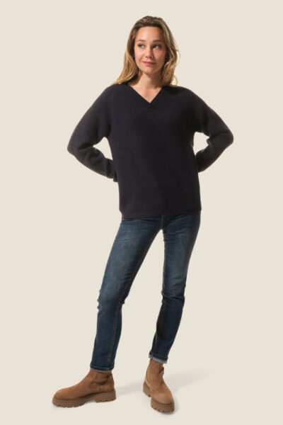 Pull femme col V Mariande