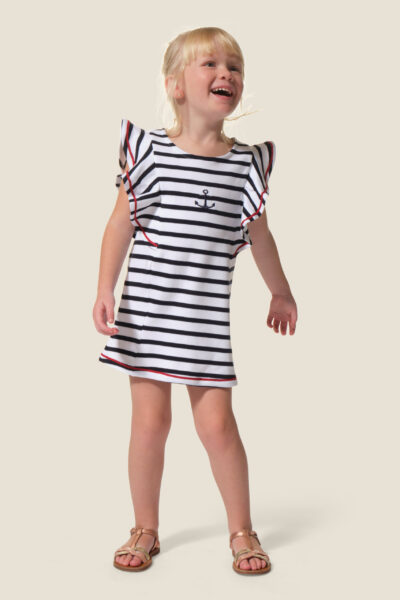 Robe fille manches courtes Rosée
