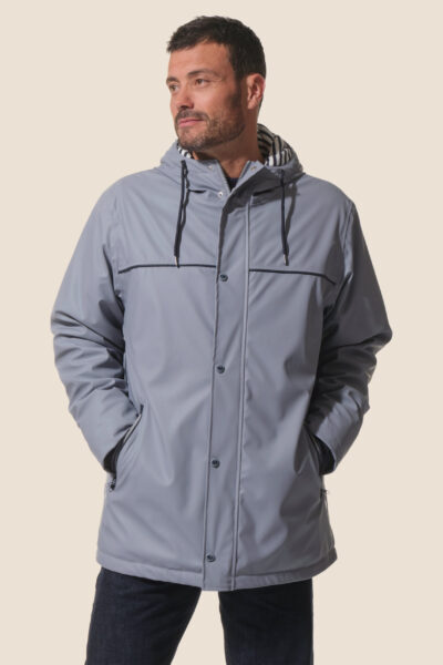 Ciré homme imperméable zippé à capuche avec coutures étanchées et manchons, doublé polaire Audric
