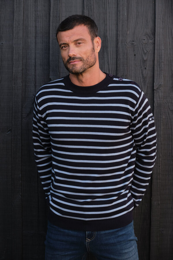 Pull homme rayé col rond Francis
