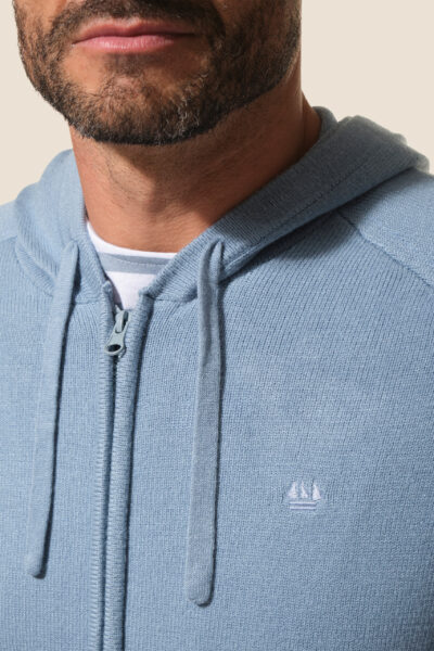 Gilet homme en maille zippé à capuche Hublot Mode Marine