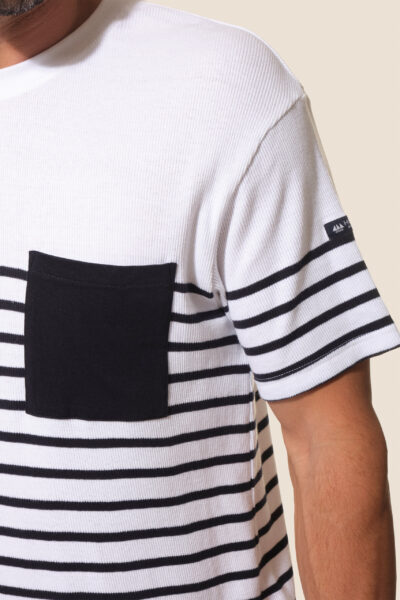 Tee-shirt rayé avec poche contrasté Hublot Mode Marine