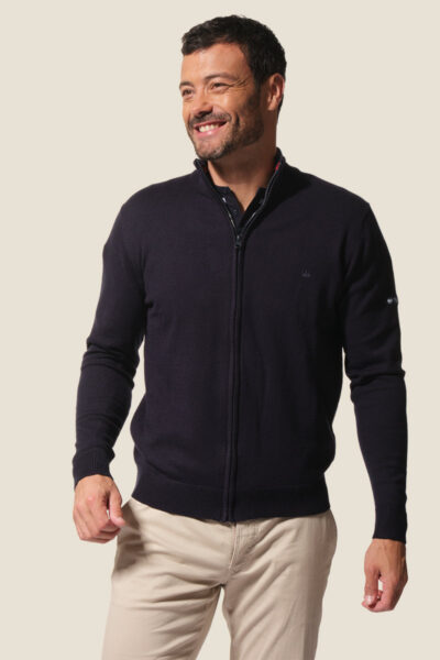 Gilet homme en maille zippé Hublot Mode Marine