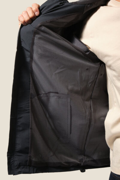 Coupe-vent homme court zippé à capuche, tissu imperméable, déperlant et respirant