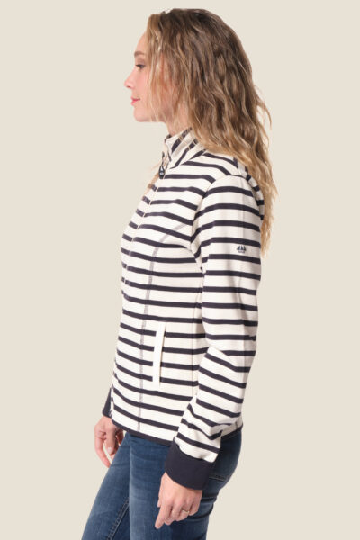 Veste à rayures femme zippée col montant Hublot Mode Marine