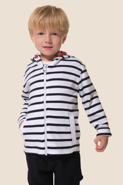 Veste rayée zippée à capuche enfant mixte Hublot Mode Marine