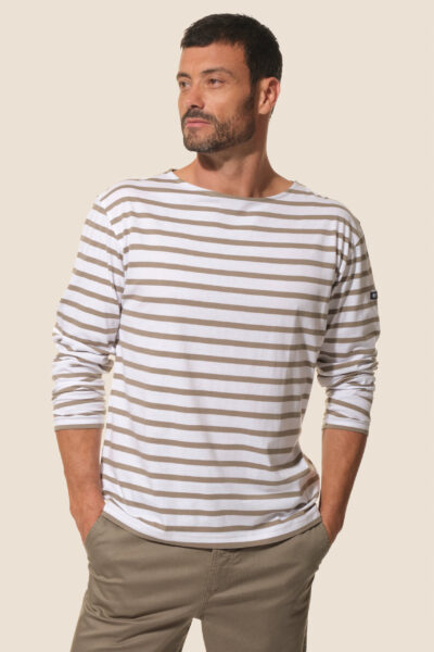 Marinière homme manches longues, col bateau, Hublot Mode Marine