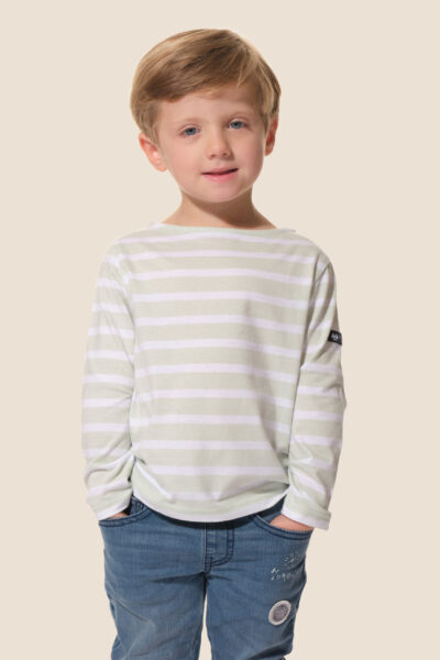 Marinière enfant mixte manches longues, col bateau, Hublot Mode Marine