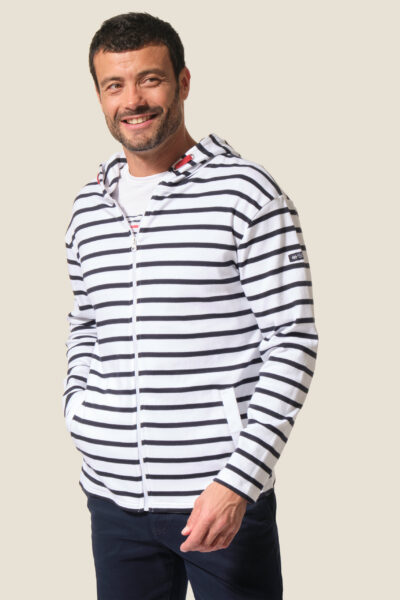 Veste zippée à capuche en interlock Andy - Hublot Mode Marine