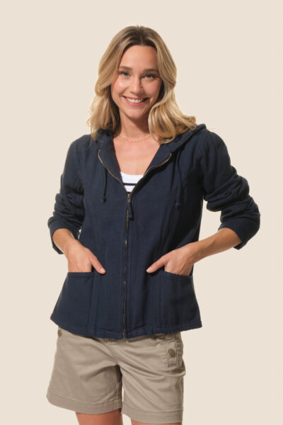 Veste femme en toile zippée à capuche Zafina - Hublot Mode Marine