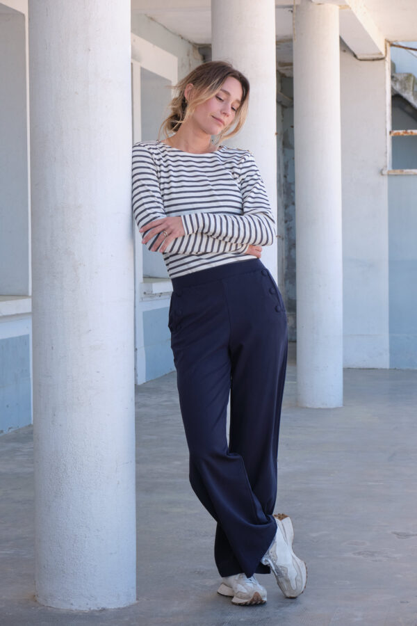 Pantalon femme à boutons Edwina