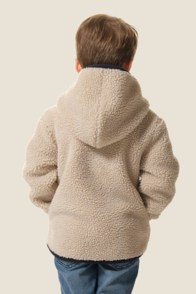 Veste enfant mixte en sherpa doublée polaire, zippée à capuche, Zilpa