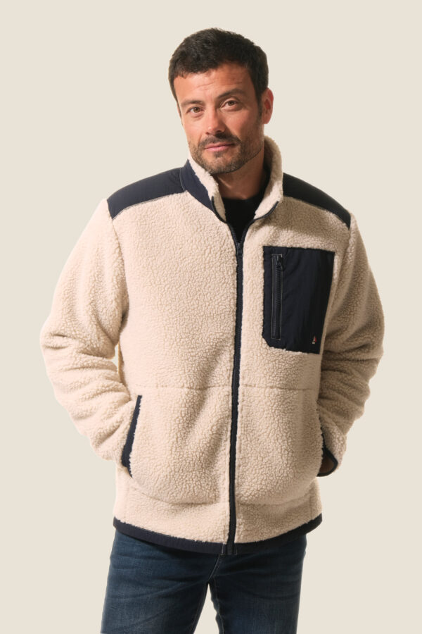 Manteau homme zippé en sherpa Gadiot