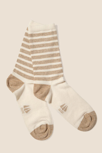 Chaussettes femme rayées métallisées