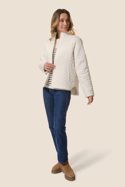 Manteau femme zippé réversible doublé sherpa/matelassé Alicia