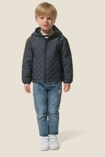 Manteau garçon zippé à capuche matelassé losanges Kimiko