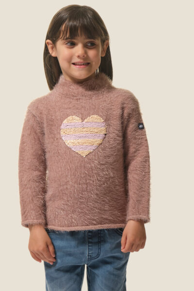 Pull fille en fil fantaisie avec animation sequins réversibles Ninon
