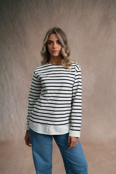 Tee-shirt rayé manches longues femme Catherine