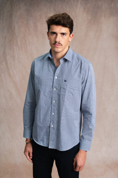 Chemise homme à petits carreaux