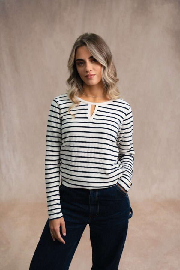 Tee-shirt manches longues femme rayé