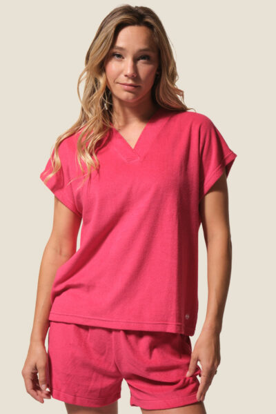 Tee-shirt femme en éponge manches courtes Malwina