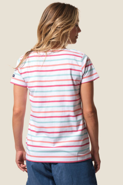 Tee-shirt femme à rayures bicolores manches courtes Carolina