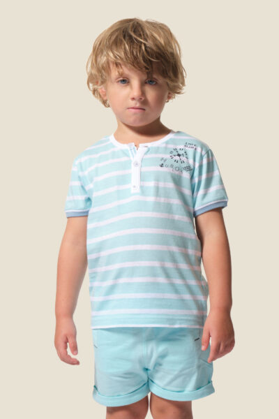 Tee-shirt garçon avec col tunisien Cloppin