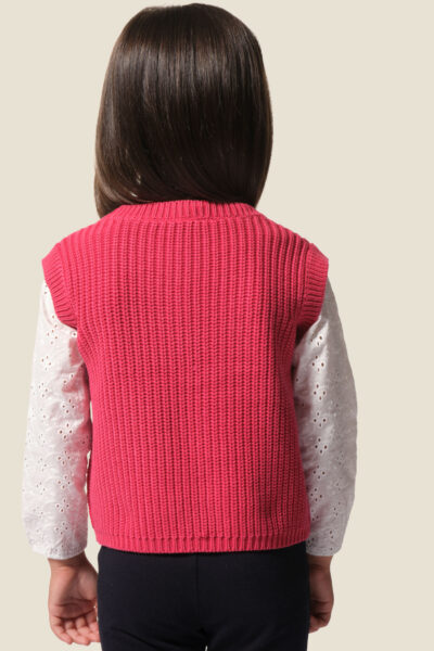 Pull fille avec maille sans manches et manches chemise Constance