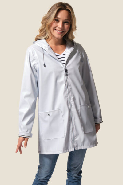 Ciré femme zippé à capuche métallisé Helena