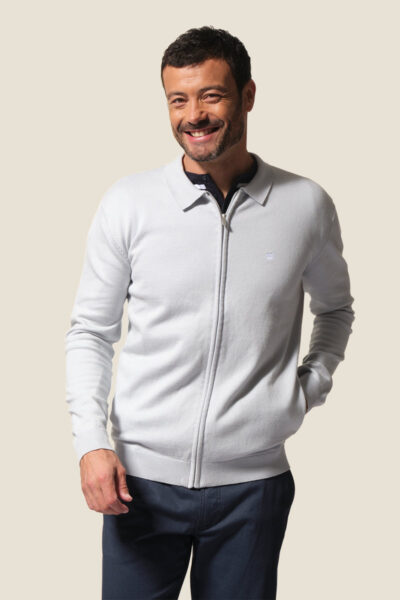 Gilet homme manches longues. Col type chemise Jackson.