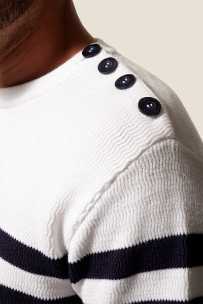 Pull homme rayé col rond Kais