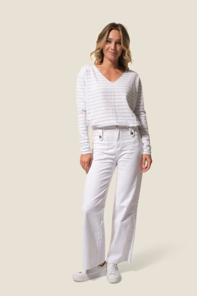 Pantalon femme évasé taille haute Samira