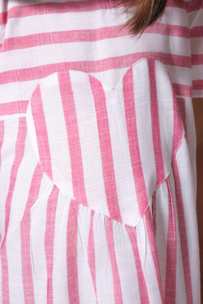 Robe fille rayée avec empiècement cœur Marinette