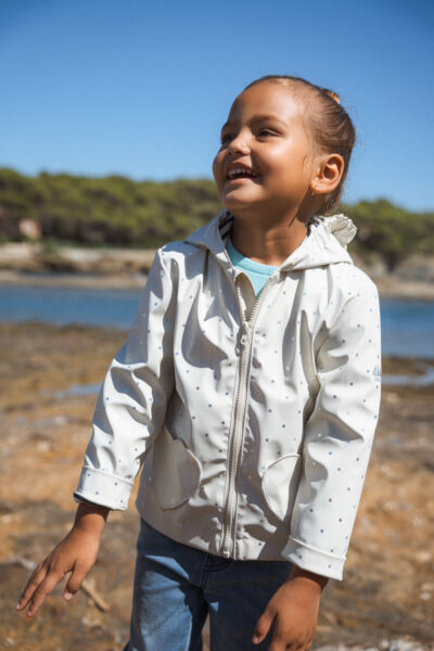 Ciré imperméable fille avec strass et poches cœur Joi